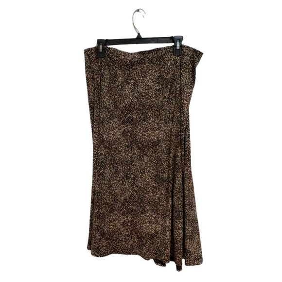 D.F.A. New York Brown Abstract Skirt L - Picture 2 of 3